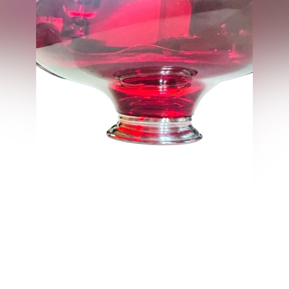 ❤️Viking Ruby Red & Sterling Silver Pedestal Bowl - Picture 10 of 10